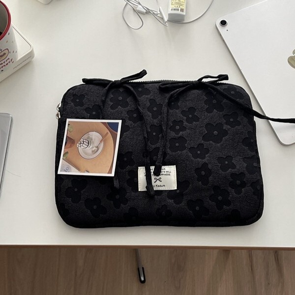 《6565》蝴蝶結小花單肩平板筆電電腦包