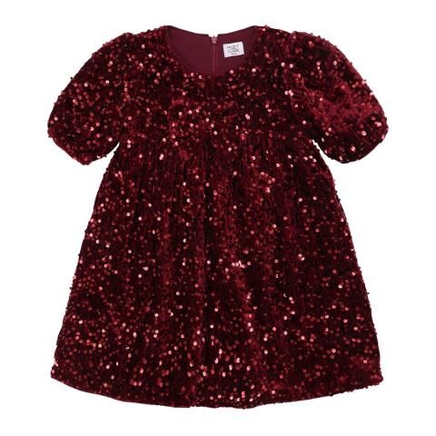 HC酒紅亮片洋裝