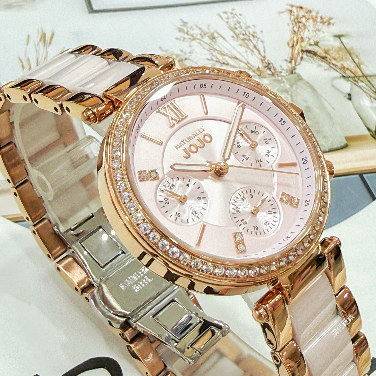 【NATURALLY JOJO】都會時尚 輕奢質感陶瓷帶腕錶 JO96973-10R 36mm 現代鐘錶