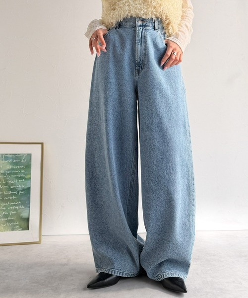 日本🇯🇵連線 JAVA 氣球輪廓高腰燈籠牛仔褲 腰部後鬆緊 男女可穿 寬褲 牛仔褲 繭型褲 闊腿褲 落地褲 3色(任買兩件7-11免運)/預購