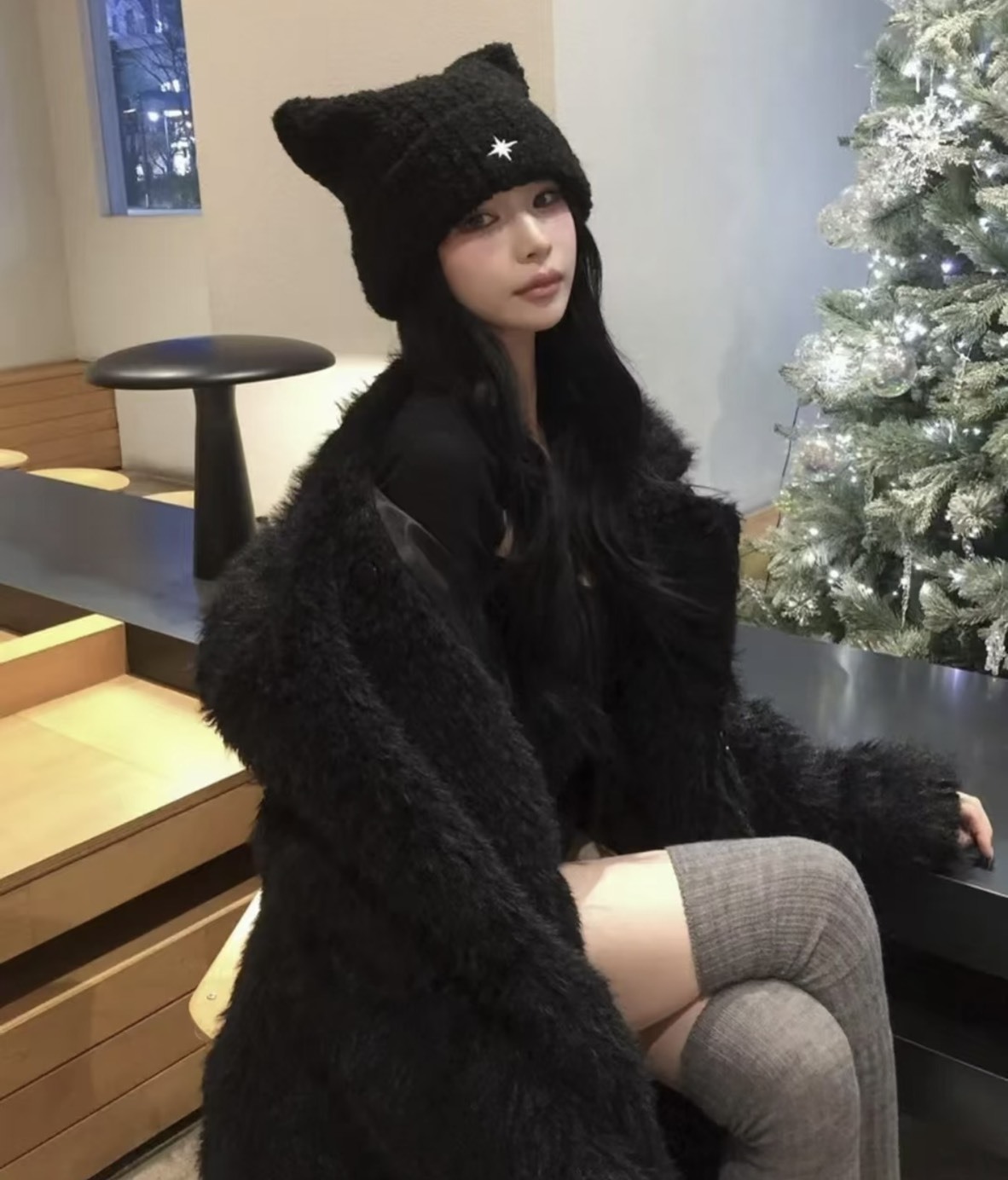 當天出貨 韓國 平替款 Nombre 針織 貓耳帽 毛帽