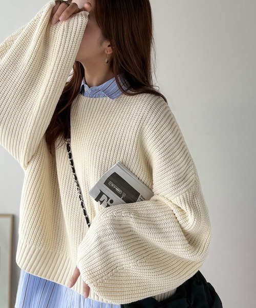 日本🇯🇵連線 Classical Elf 簡約繭型袖針織套頭衫 羅紋 針織 套頭衫 簡約 針織衫 短版 長袖 4色(任買兩件711免運)/預購