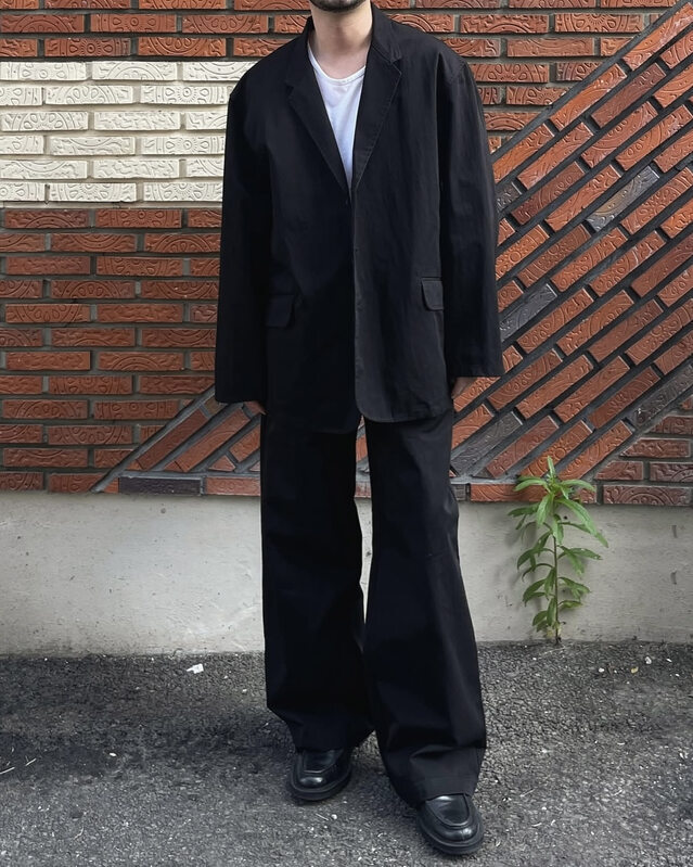 韓系剪裁寬鬆西裝套裝