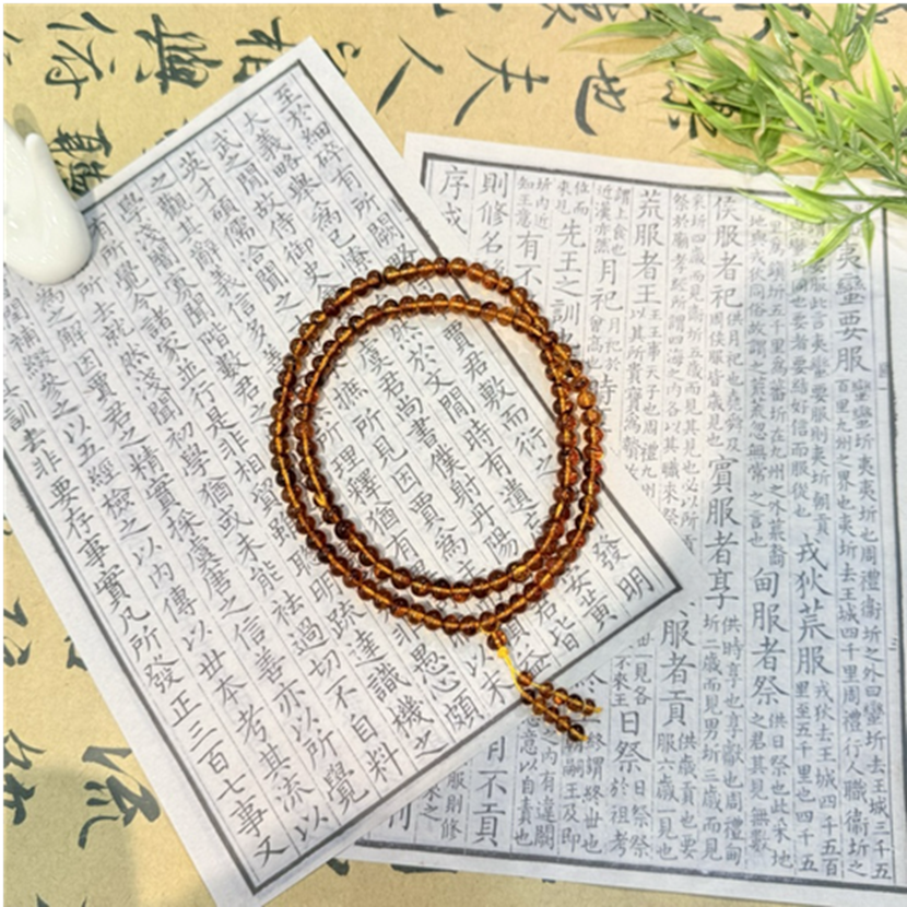 VF012 撫順一級藥珀佛珠8m