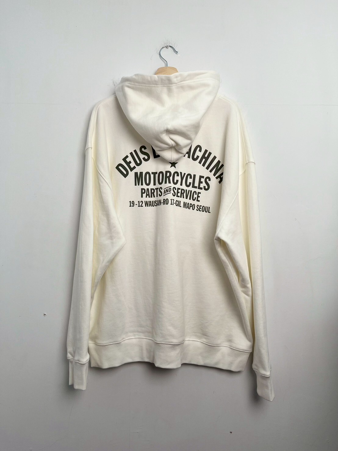 DEUS EX Machina Oversized Biarritz Hoodie Vintage White SIZE XL
