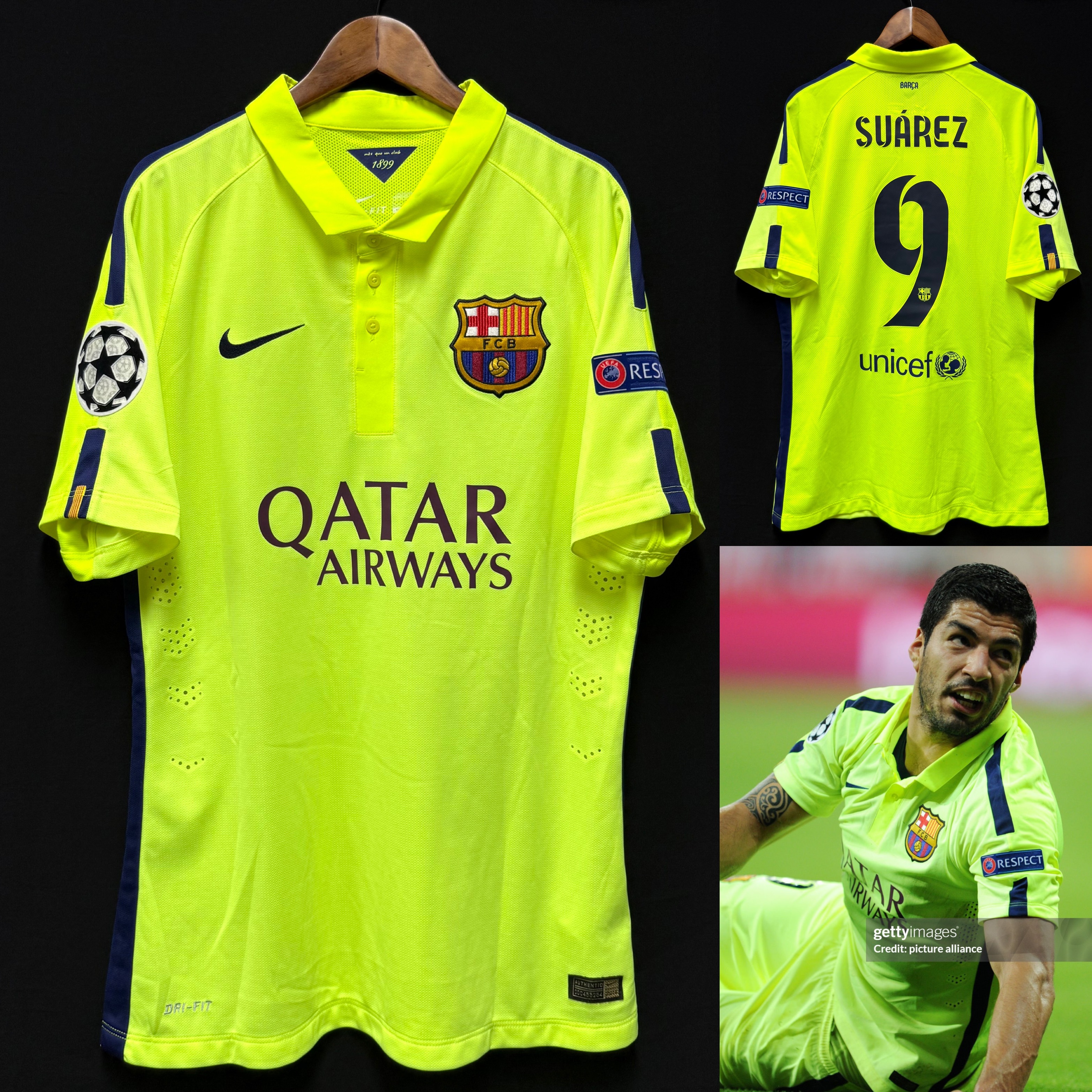 FC Barcelona 2014-2015 Nike Third Authentic Player Issue Shirt #9 SUAREZ