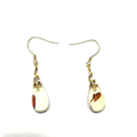 VF058 9m花珀水滴DIY耳鉤