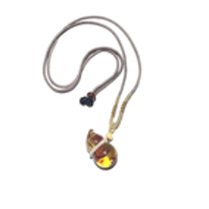 VF048 花珀葫蘆珍珠吊墜