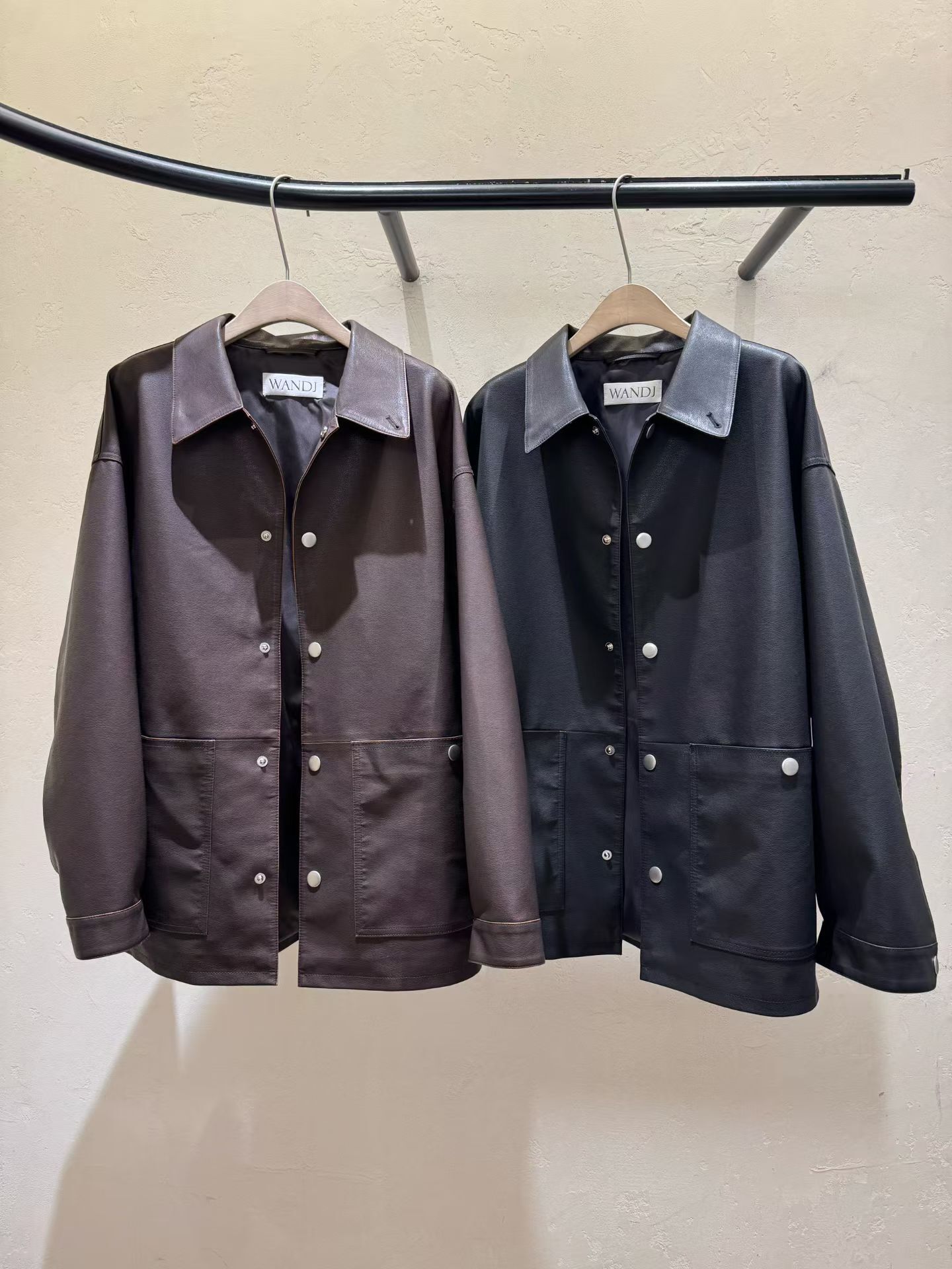 WJ5511 仿皮恤衫外套 *特價* (充值購物金不適用)