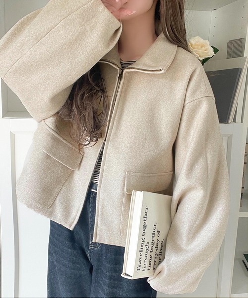 日本🇯🇵連線 Classical Elf 簡約針織羊毛短款雙拉鍊夾克 雙拉鍊 夾克 外套 外搭 長袖 3色(任買兩件711免運)/預購