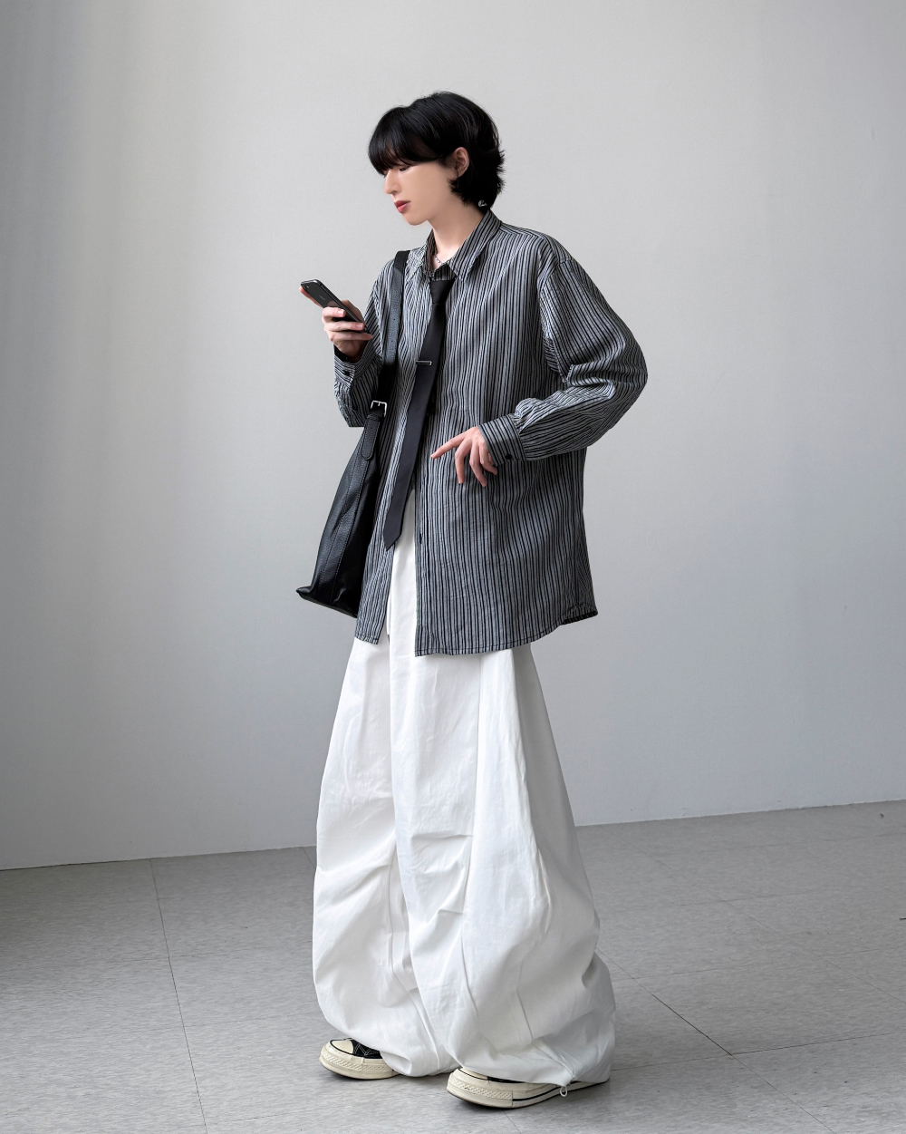 韓系約會歐吧直條紋襯衫