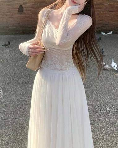 設計師家蕾絲緞面拼接芭蕾風上衣