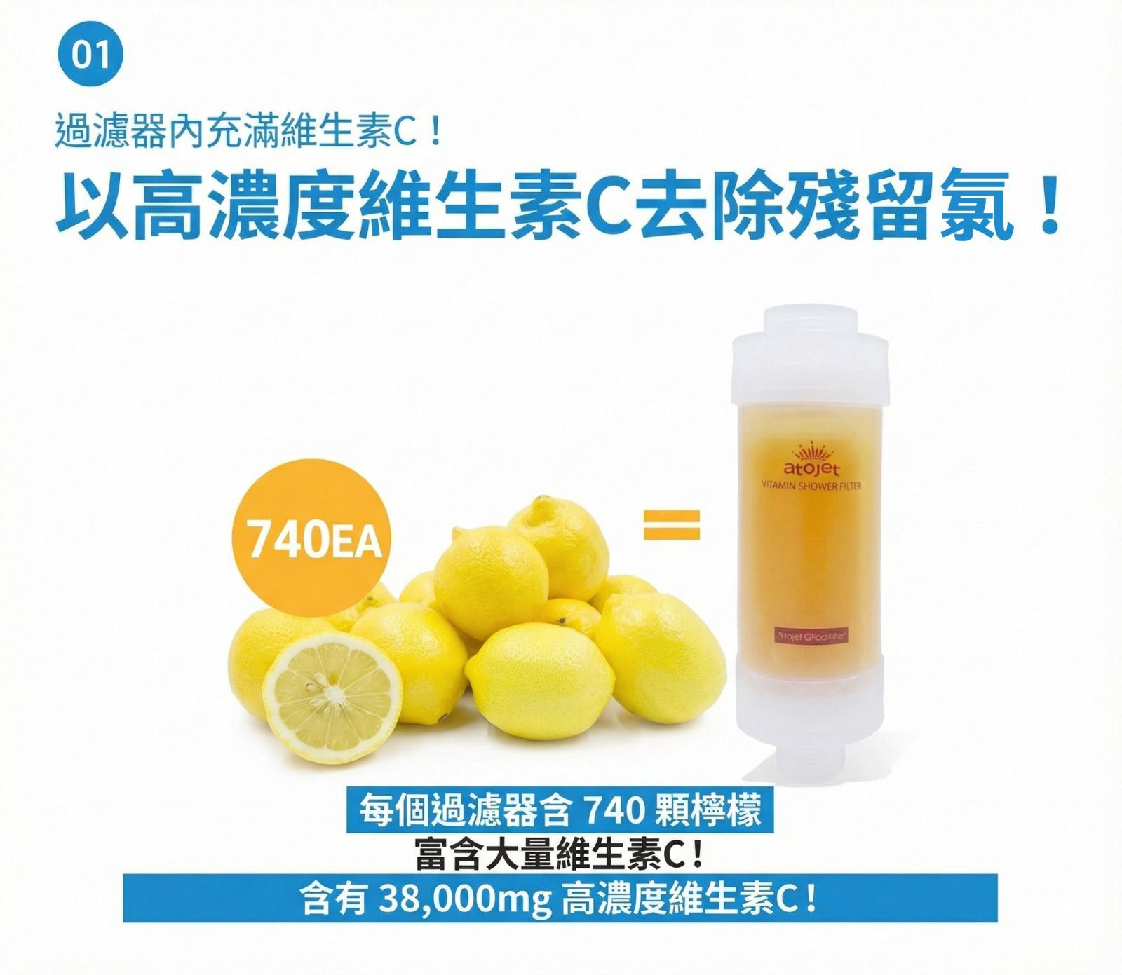 Atojet 維生素淋浴過濾器
