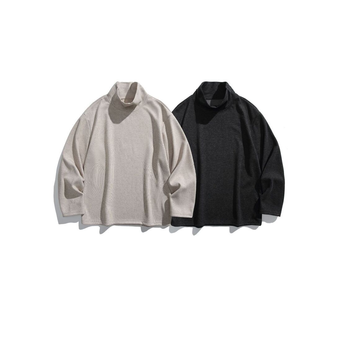 老錢風質感高領長袖TEE