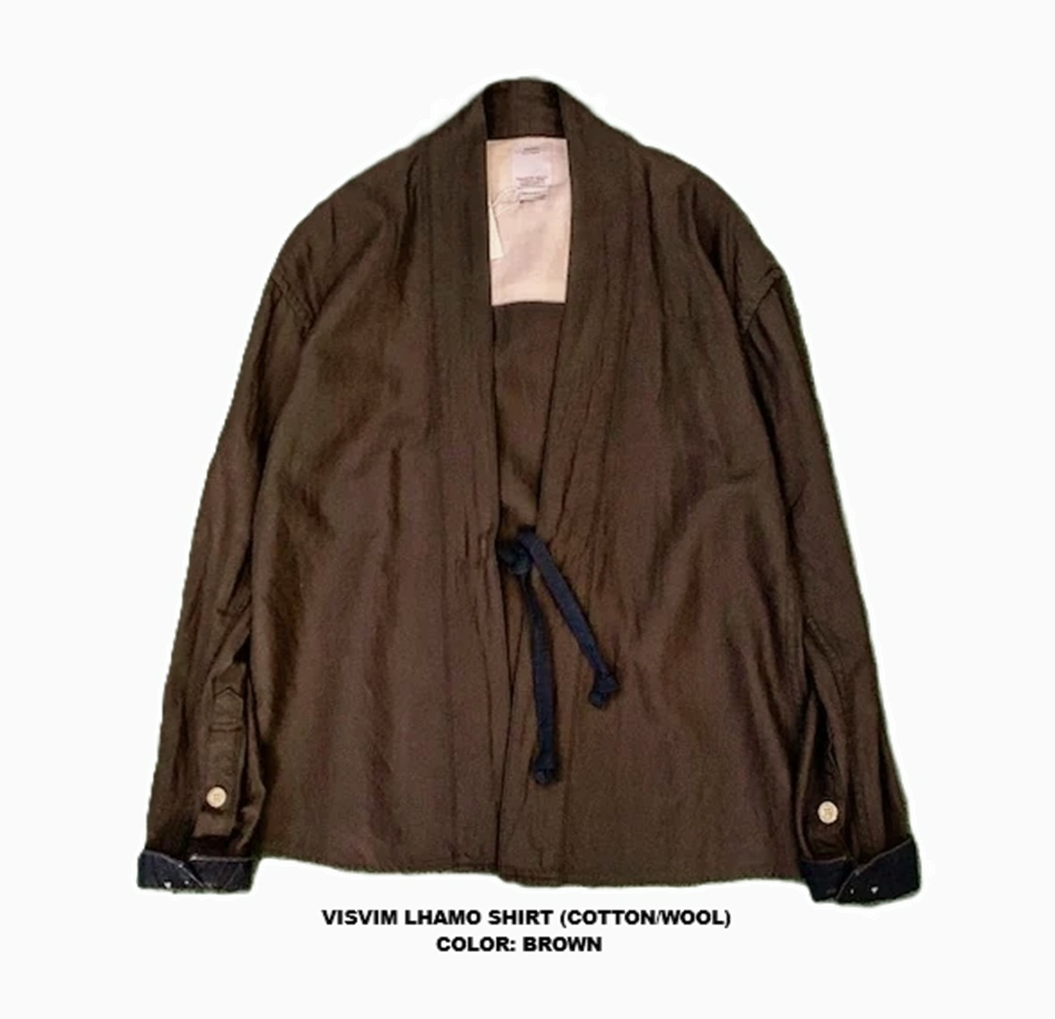 VISVIM LHAMO SHIRT (COTTON/WOOL) - BROWN SIZE 1 IN STOCK NOW (現貨發售中)