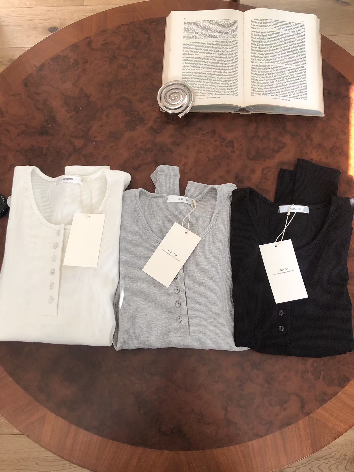 LB5519 排扣圓領上衣 *特價* (充值購物金不適用)