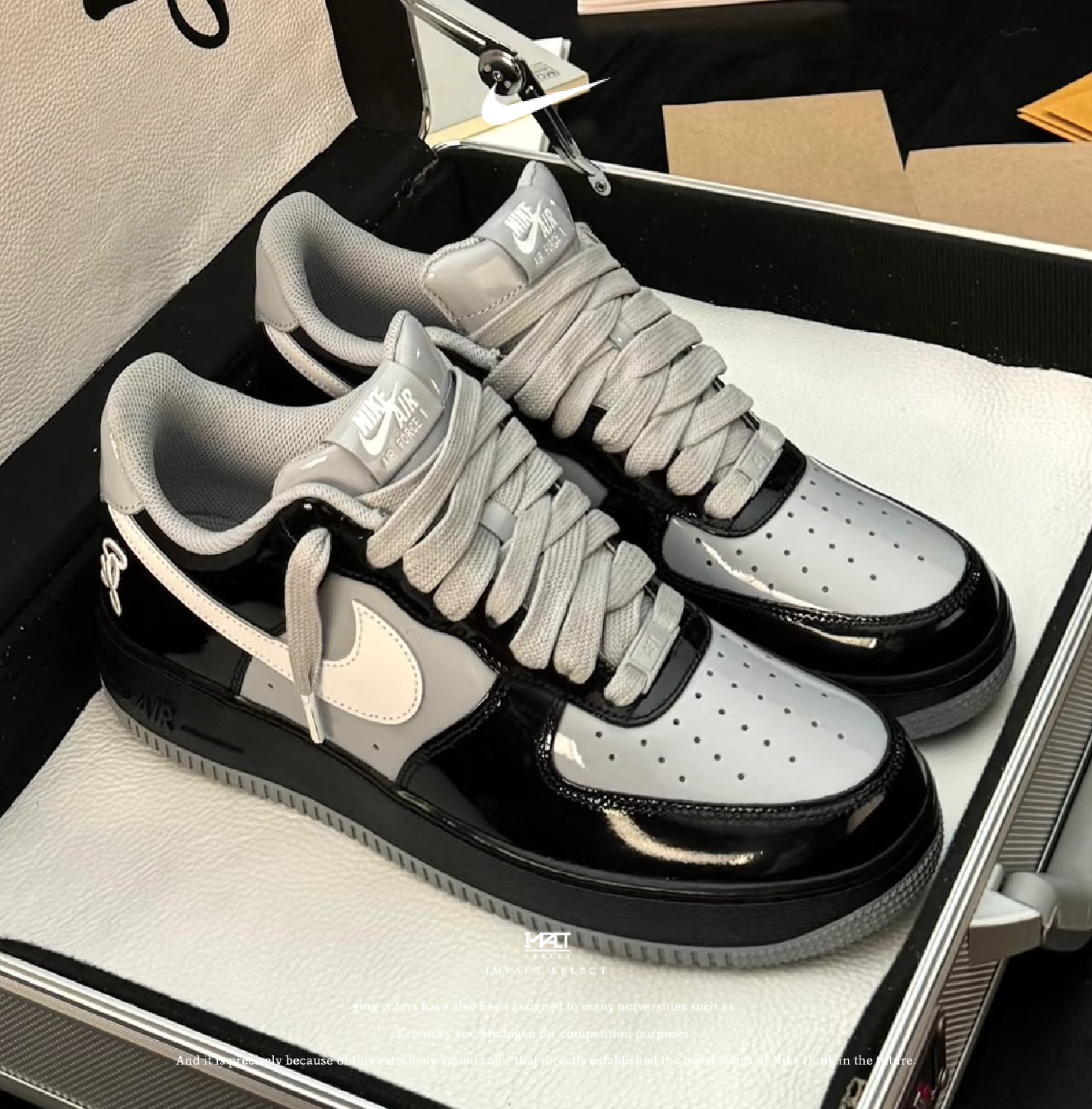 Nike Air Force 1 Central Cee 聯名款 煙黑 熊貓 漆皮 IO9974-010