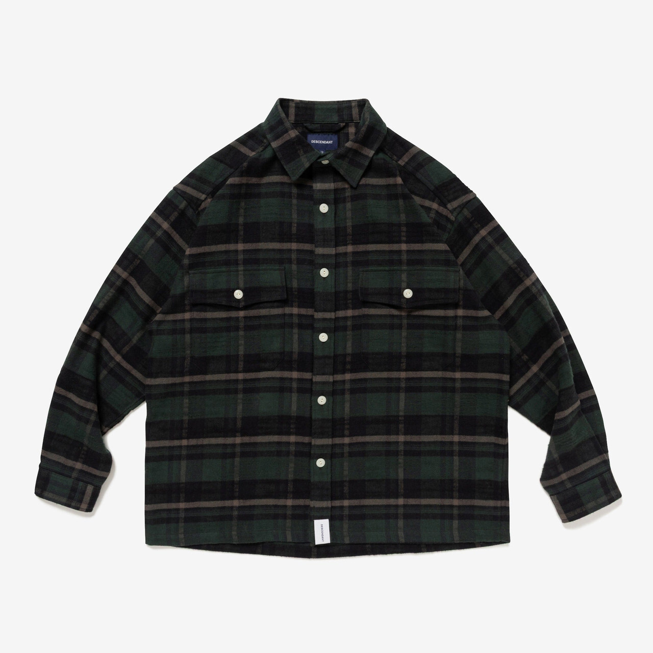 [Instock] DESCENDANT FW25 VANNING PLAID LS | GREEN
