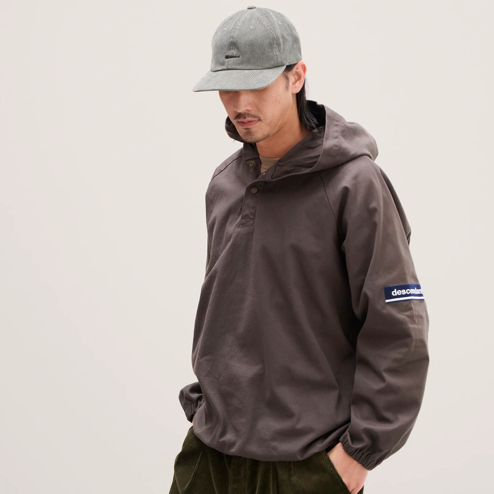 DESCENDANT FW25 MOLE HOODED LS SHIRT| Black / Gray
