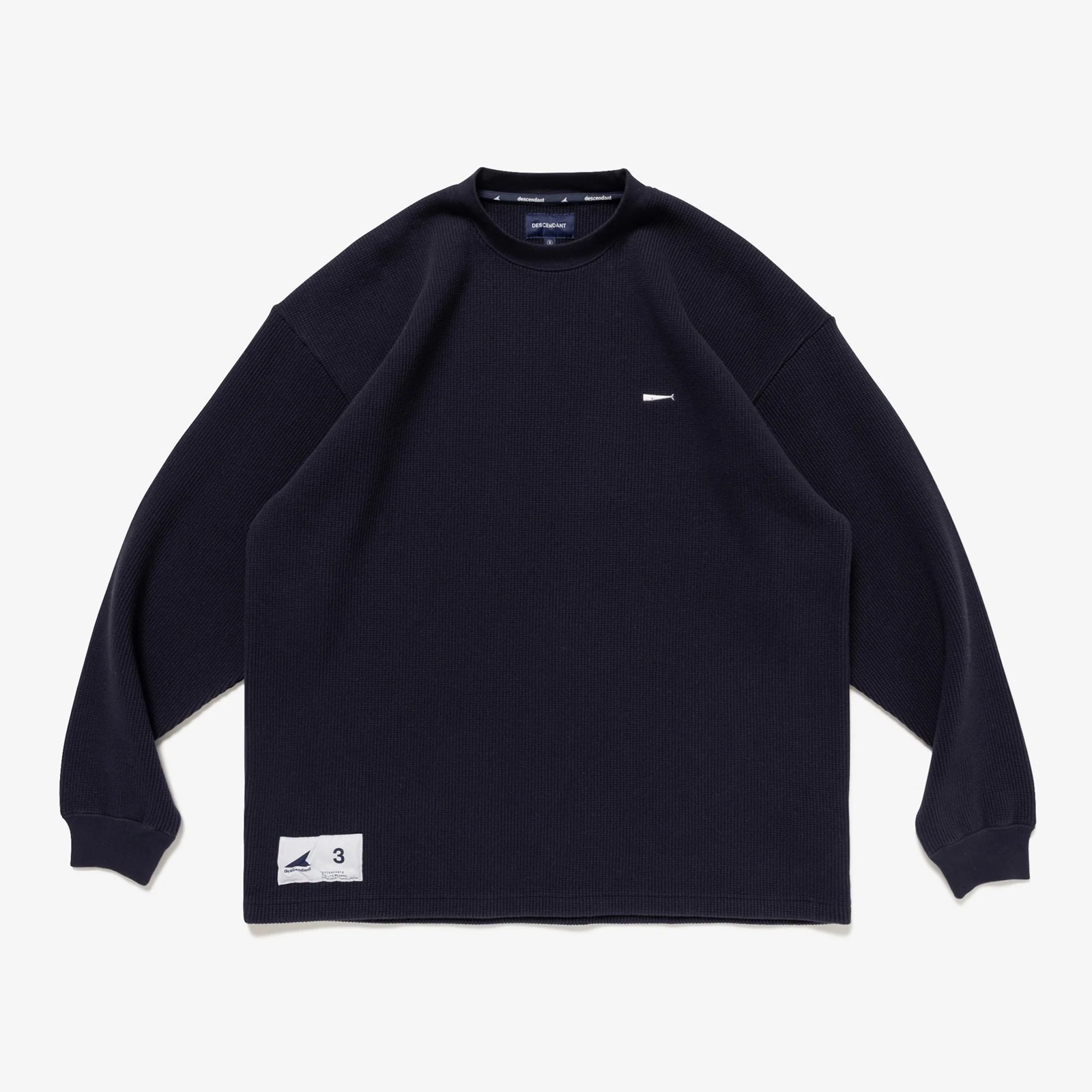 [Instock] DESCENDANT FW25 GAUFRE WAFFLE LS | Black / Navy