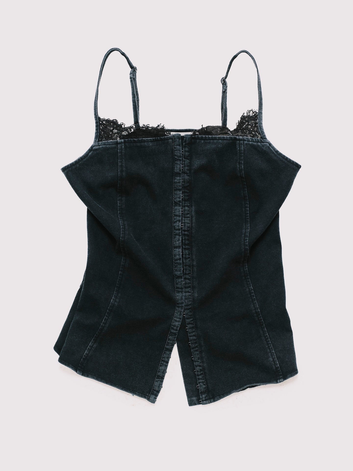 ANOWHEREMAN｜Washed Lace Top Black (Women)