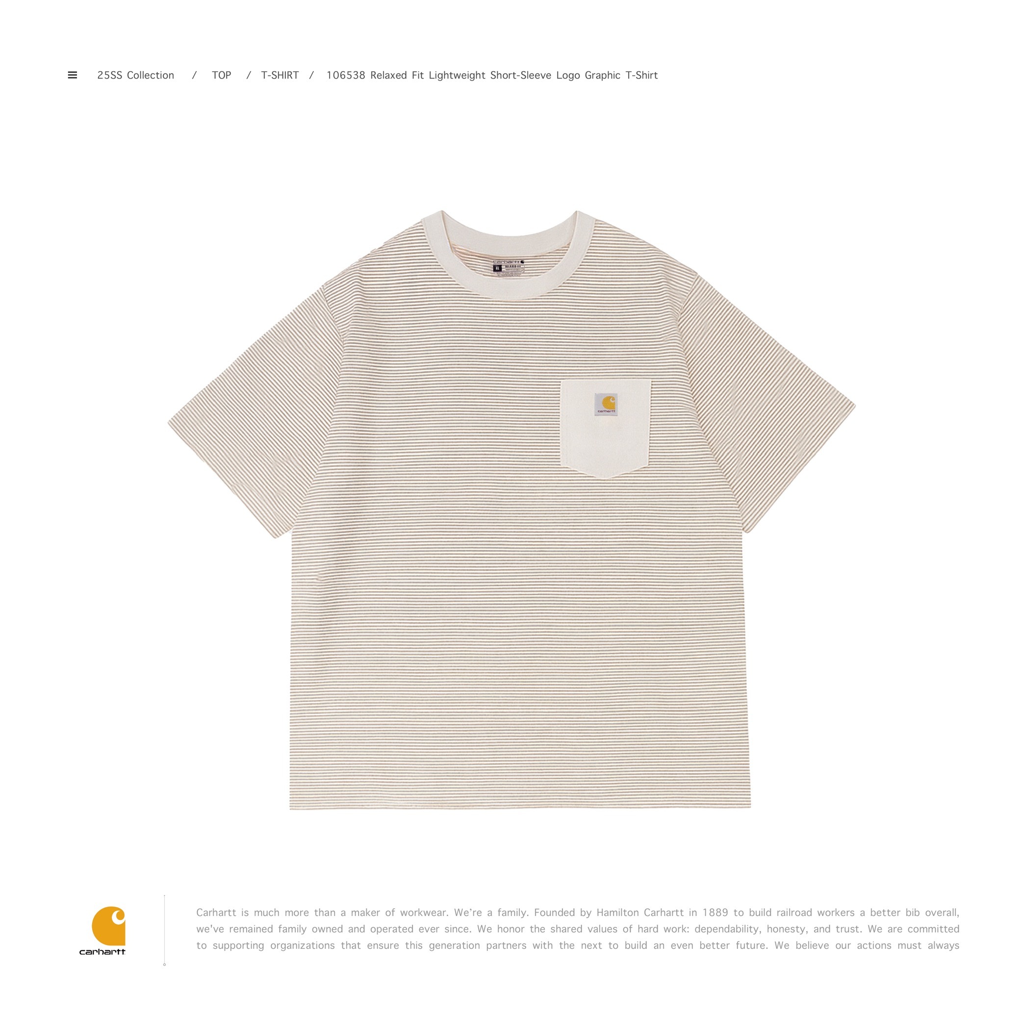 CARHARTT - Relaxed Fit Heavyweight Pocket Striped T-Shirt " 106145 "