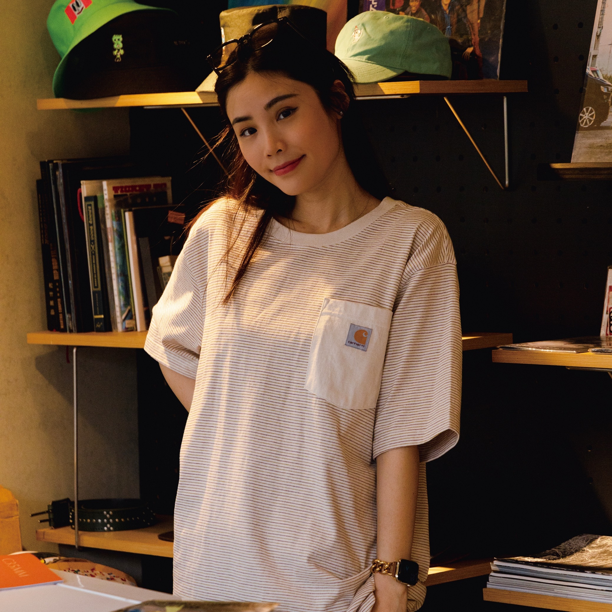 CARHARTT - Relaxed Fit Heavyweight Pocket Striped T-Shirt " 106145 "