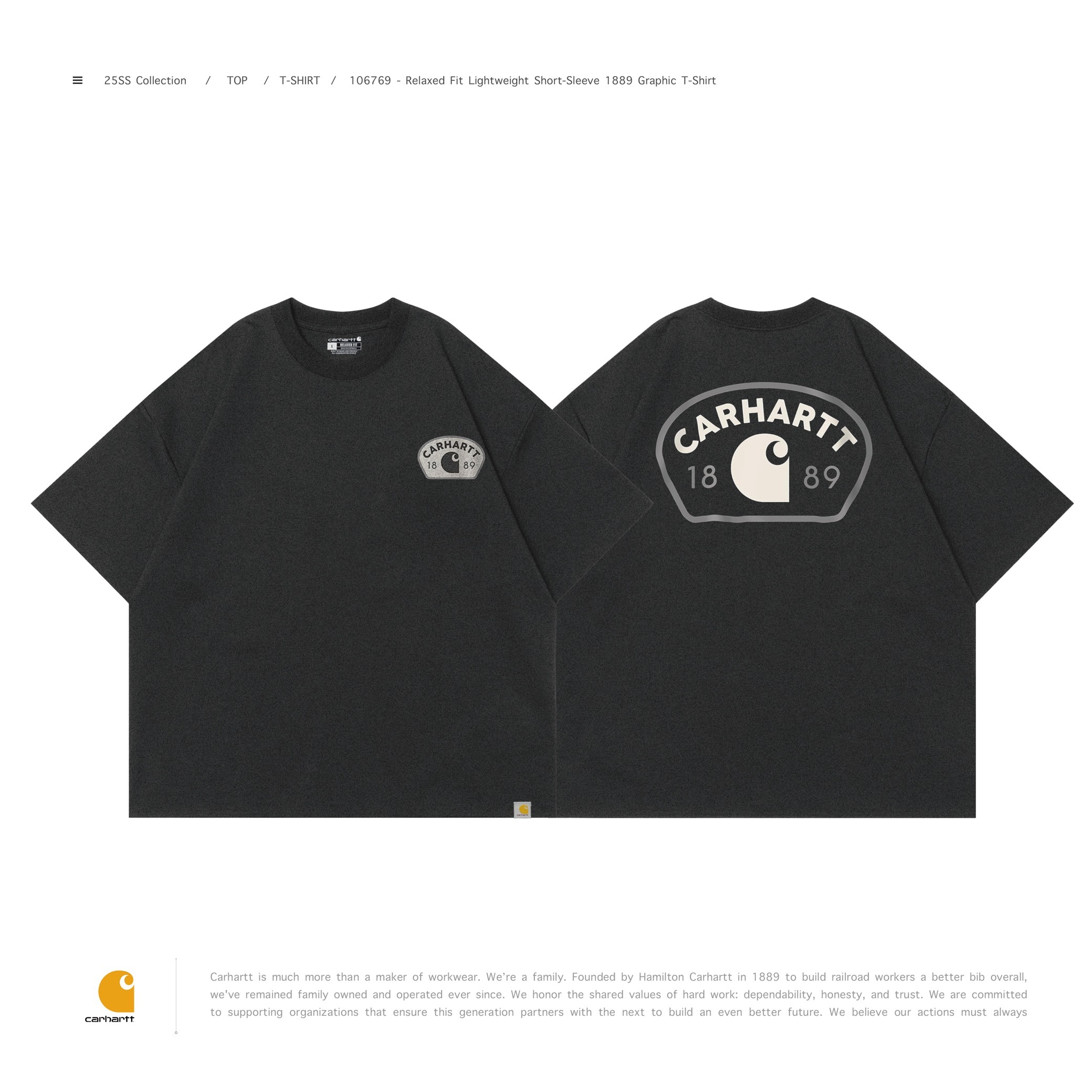 CARHARTT - Relaxed Fit Lightweight Short-Sleeve 1889 Graphic T-Shirt " 106769 "