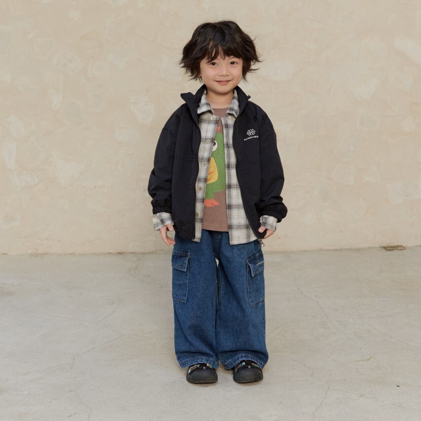 90-160 口袋工裝牛仔寬褲 2色