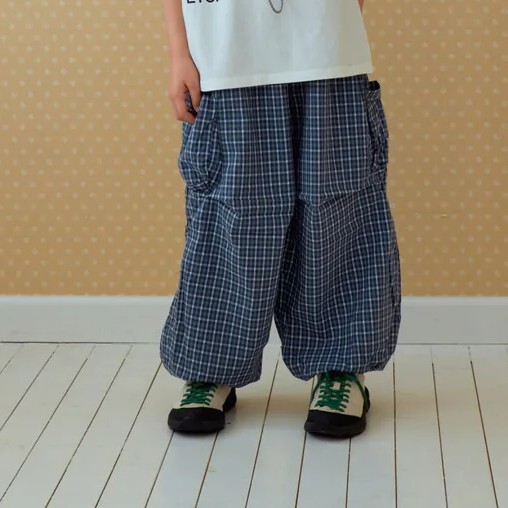 90-140 MNM 大口袋格紋休閒褲 2色