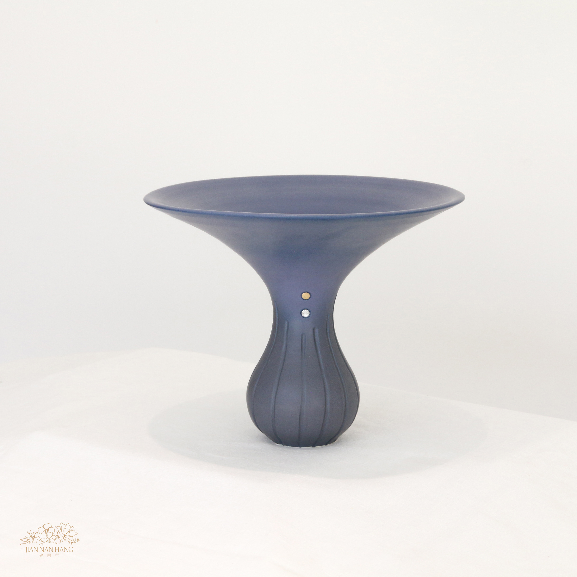 手作陶瓷花器- 440 深藍