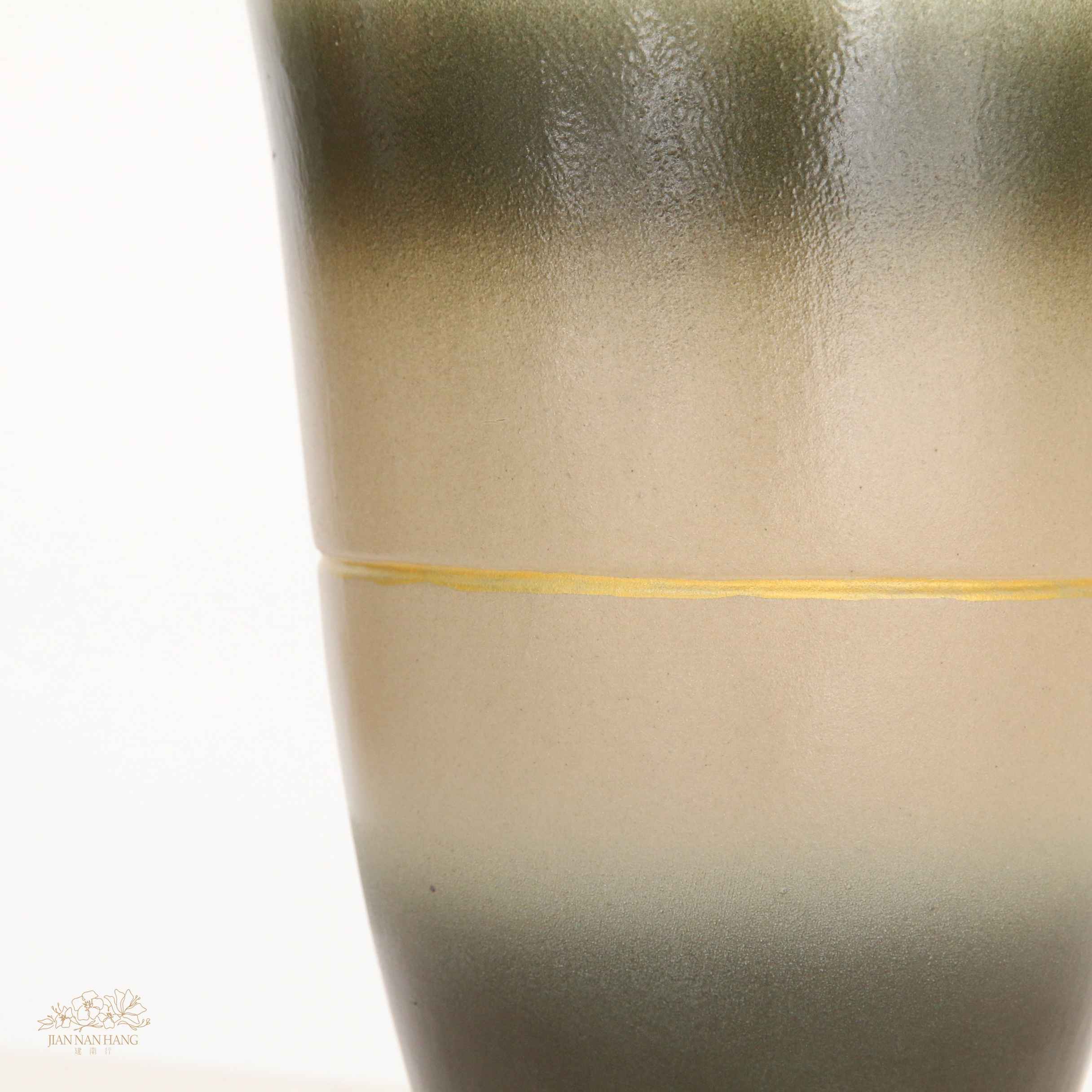 手作陶瓷花器-休閒谷 綠