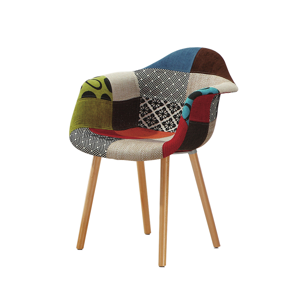 柏蒂家居-依娜拼布設計休閒椅-低背款(單椅)