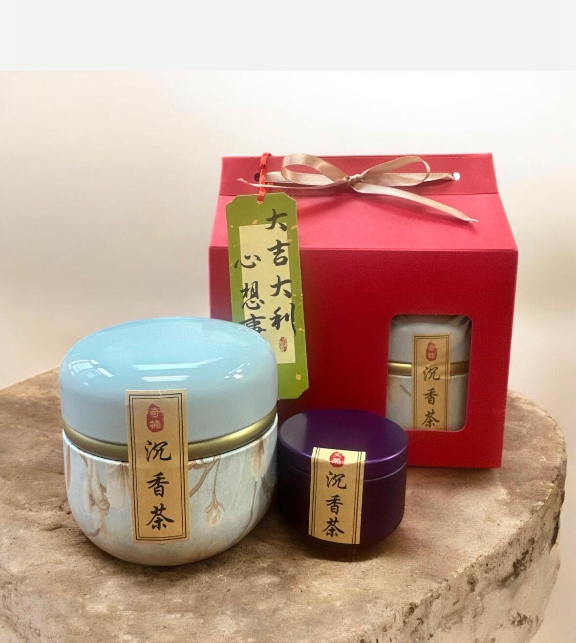 0211PT10-開運手飾PT-沉香茶新春優惠賀年送禮套裝 [60g + 20g] 功效: 安神助眠 溫腎納氣 排毒抗衰老 (A10)