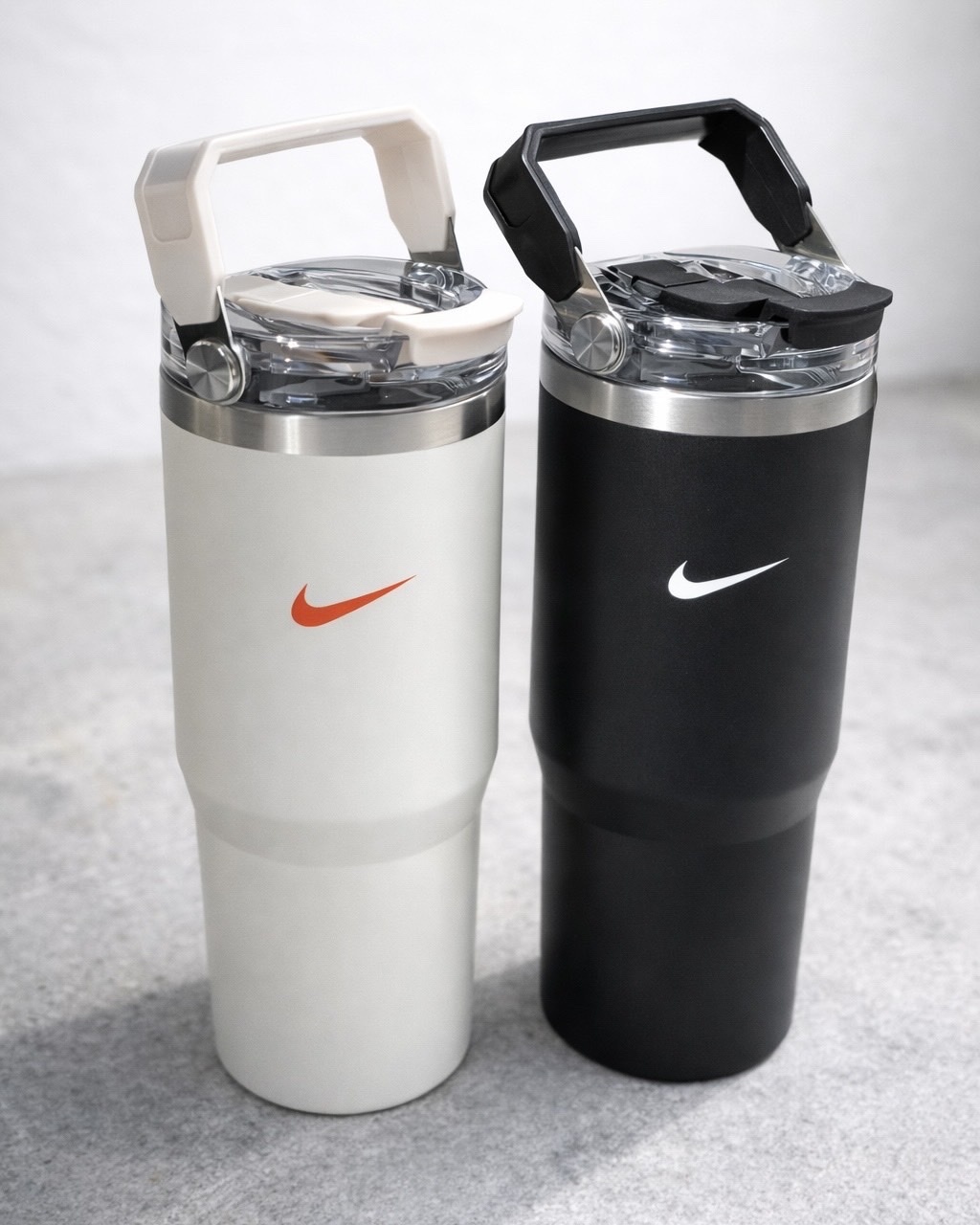 NIKE 環保冰壩杯 環保杯 吸管杯 提把 800ml 黑色 白色