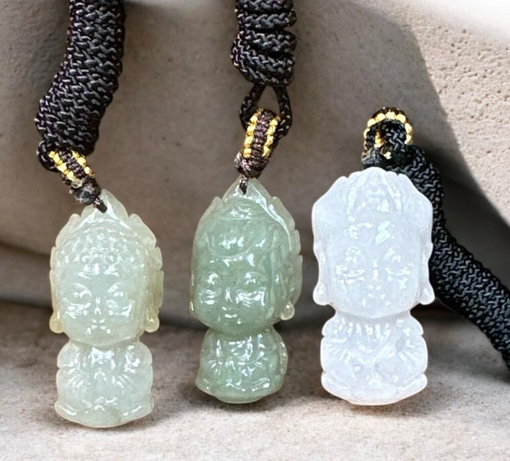 0211PT25-開運手飾PT-緬甸天然翡翠-寶寶佛 可經師傅開光 (A25)