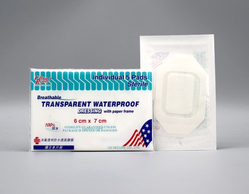 理的 - 消毒透明防水透氣膠膜 (6cm x 7cm) 5 片獨立包裝
