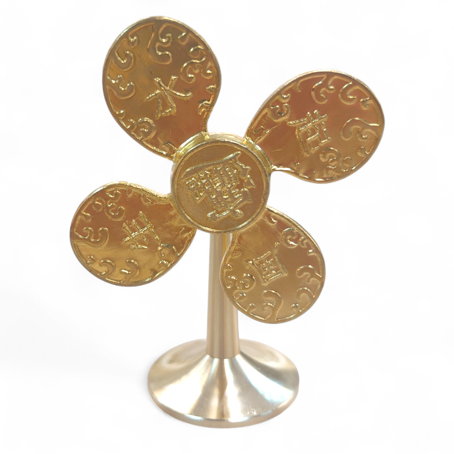 0211PT39-開運手飾PT-黃銅風山水起轉運風車 (可經師傅開光) (A39)