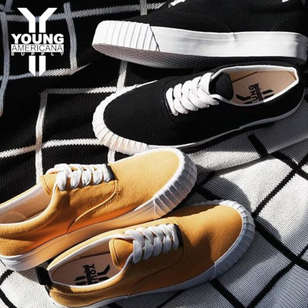 【下殺↘ $499】Y.A.S 休閒鞋 黑 黃 經典 綁帶 休閒 帆布鞋 男女 PR91006BWB PR91006WKW