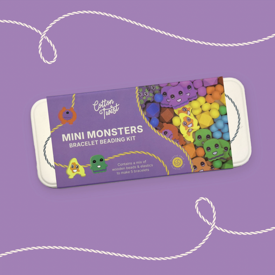 迷你怪獸 - 長型鐵盒 | DIY木質串珠手環系列