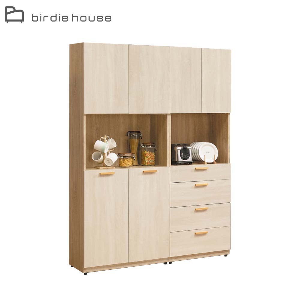 柏蒂家居-席拉4.5尺六門四抽中開放收納餐櫃組合