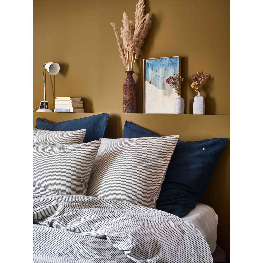 (預購3/31)法國La cerise sur le gâteau 有機棉方形枕套-灰條紋