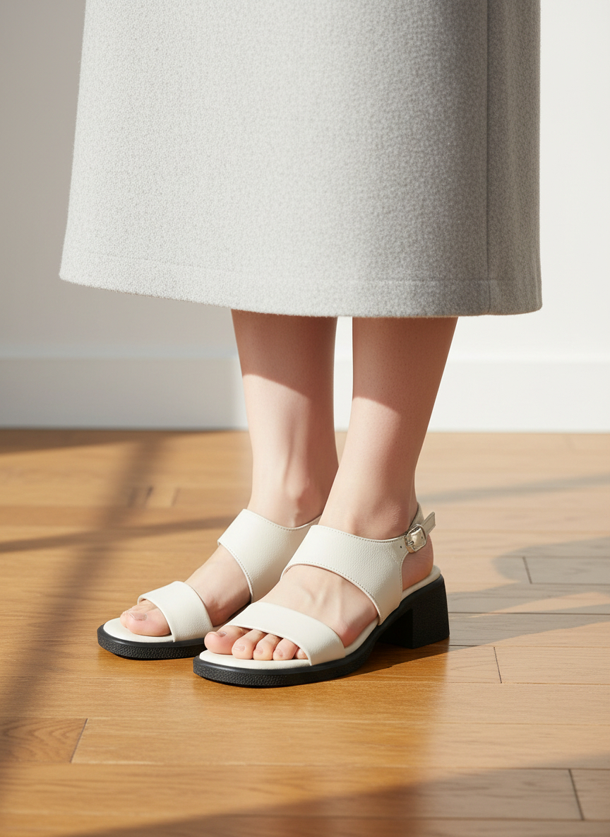 Twist Sling 條帶中跟涼鞋