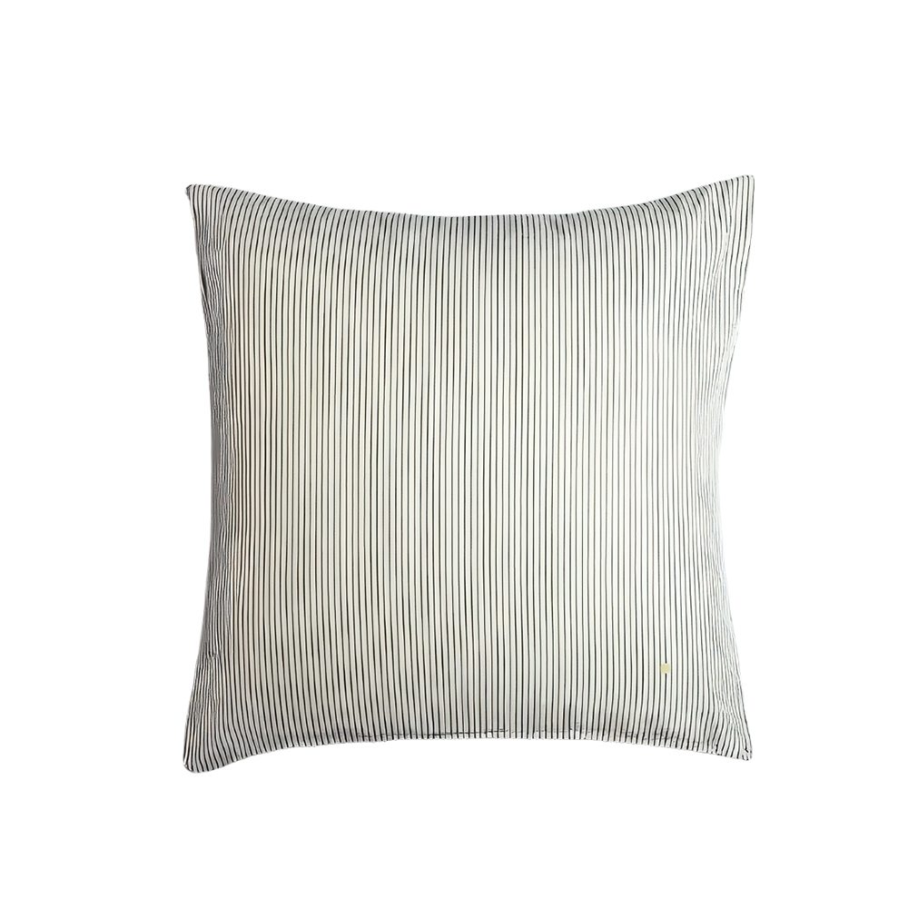 (預購3/31)法國La cerise sur le gâteau 有機棉方形枕套-灰條紋