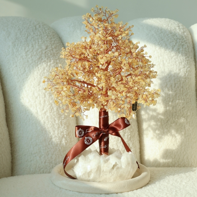 招財PRO MAX 黃水晶發財樹 白水晶 天然石水晶擺飾