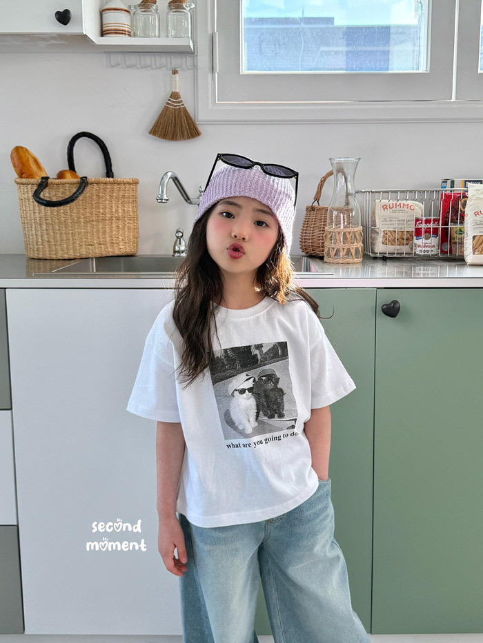 正韓春second moment  兩色貓貓短袖上衣