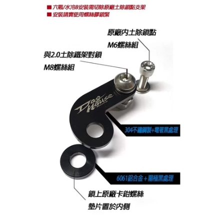 【DOG HOUSE惡搞】土除轉接支架 對應Force2.0原廠土除 勁戰六代/水冷BWS/6代 勁戰