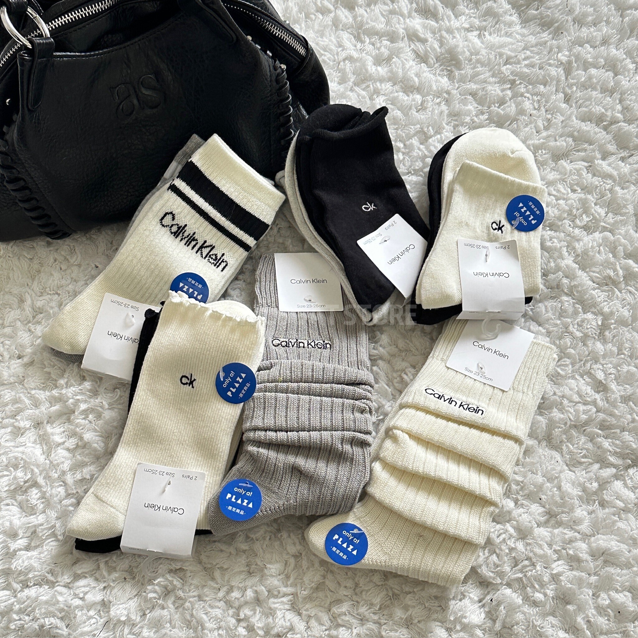 #預購 🇯🇵日本 Calvin Klein 捲邊/刺繡Logo/荷葉邊 中筒襪 堆堆襪 襪子 兩雙組