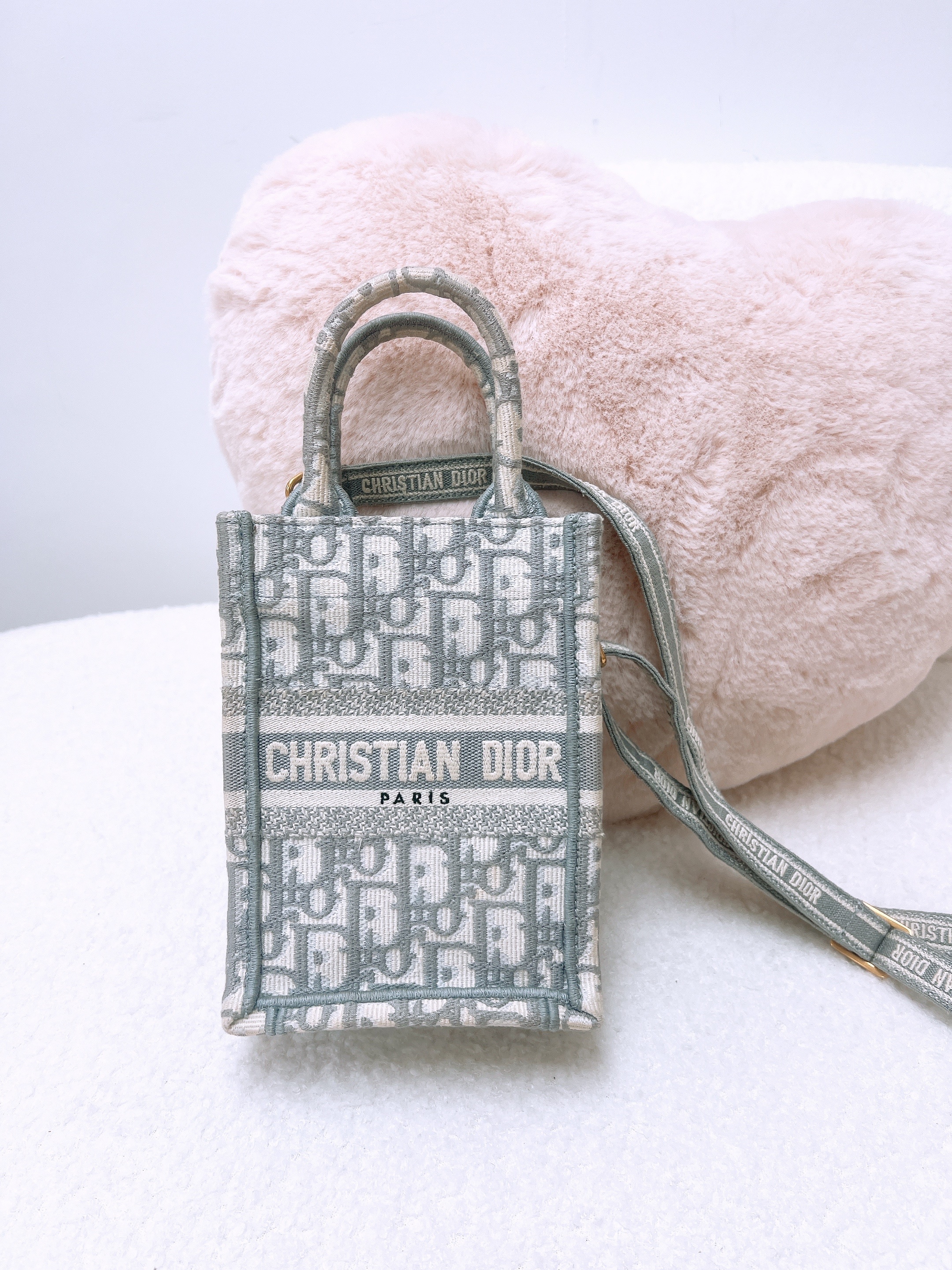 Dior book tote mini grey