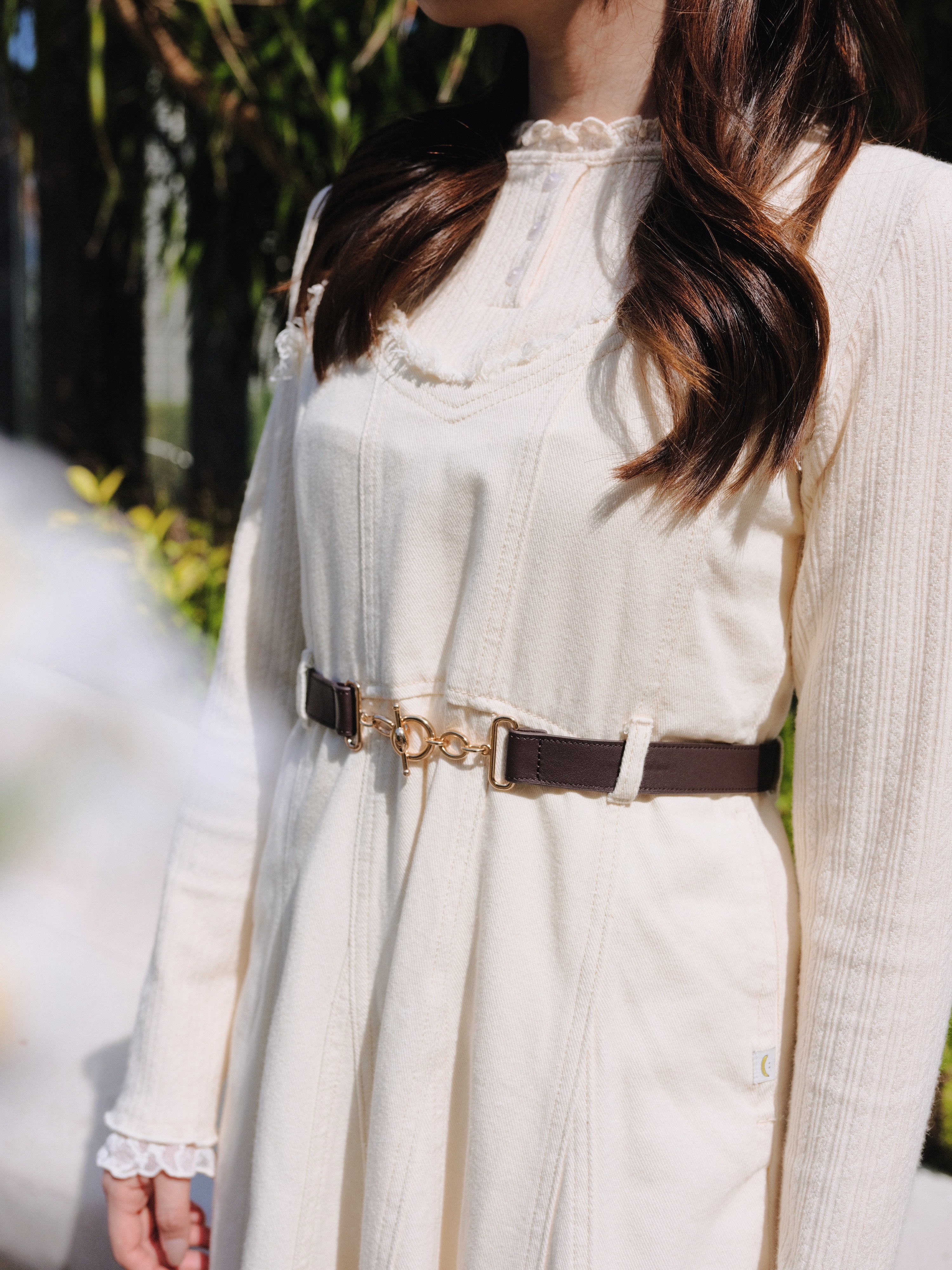 兩色 / 圓形穿針對扣小牛皮腰帶 / Toggle Buckle Calfskin Leather Belt